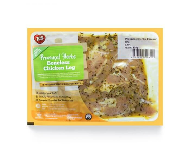 KS Provencal Herbs Boneless Chicken Leg (Frozen Thawed) – 500g