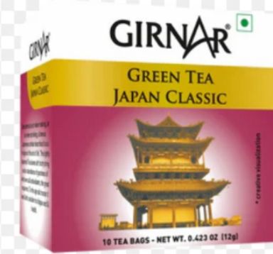 Girnar Green Tea Japan Classic 10 Tea Bags Box