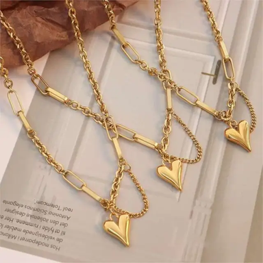 Luxury Gold-Plated Stainless Steel Necklace – Bold & Elegant