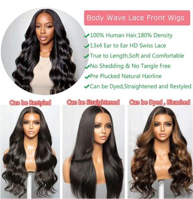 Body Wave Human Hair | 13x4 Lace Frontal | 180% Density