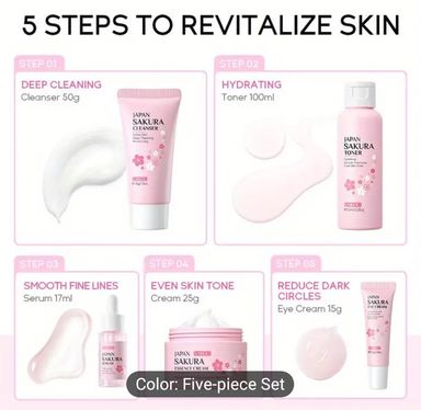 Cherry blossom 🌸 Japanese 5 piece skin care set by sukura