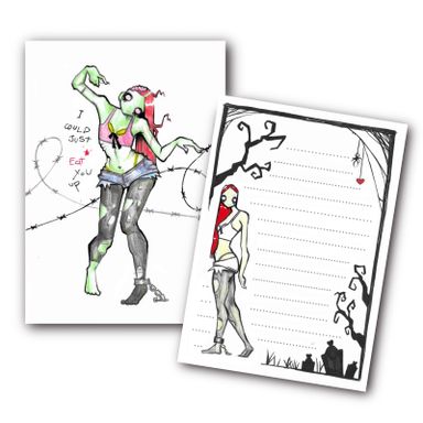 Zombie Girl Letter Card