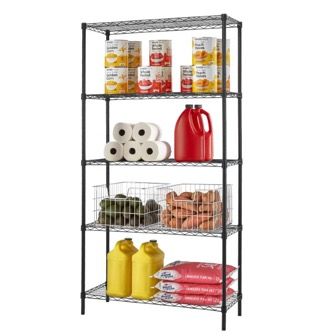 Black Metal Shelf 5 Tier Wire Design (Pre-order Only)