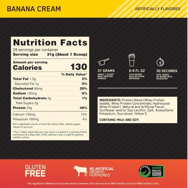 Whey Gold Standard banana cream 2lbs ON