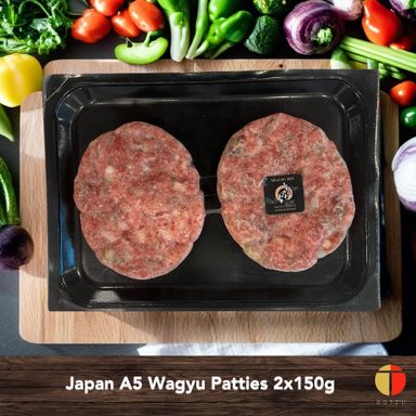 [Festive Year End Deal] Japanese A5 Wagyu Burger Patties 2x150g (5 Trays) + Free Hokkaido Sashimi Scallop 1kg