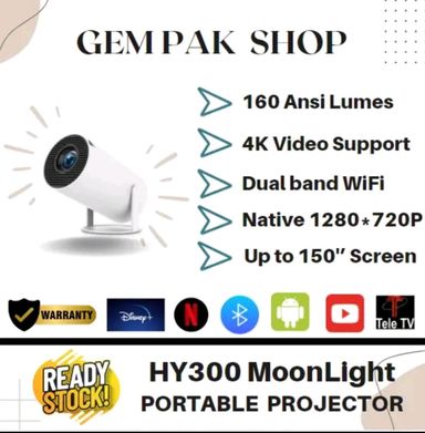 HY300 MOONLIGHT ANDROID PROJECTOR LIFETIME IPTV