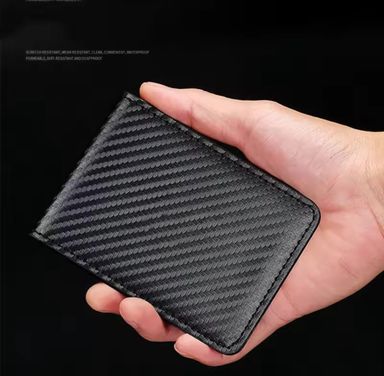 Porte-monnaie de rangement pour cartes en fibre de carbone noir