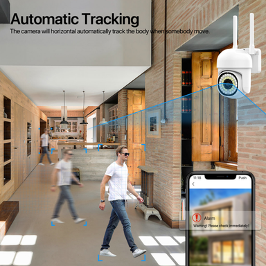 Auto-Tracking 5G PTZ Outdoor Wi-Fi Camera with Siren Alarm