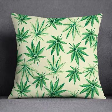 Coussin avec Housse à Motif Cannabis – Confort et Style Unique