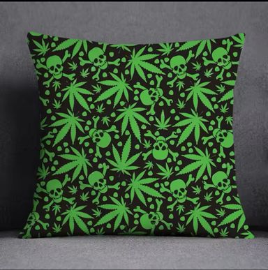 Coussin avec Housse à Motif Cannabis – Confort et Style Unique