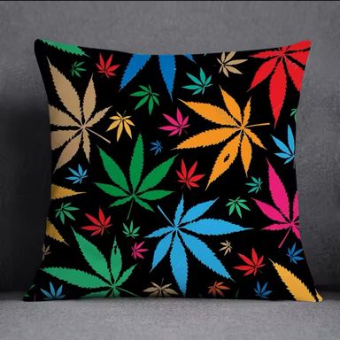 Coussin avec Housse à Motif Cannabis – Confort et Style Unique