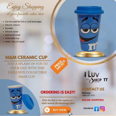 BLUE M&M Ceramic Cup