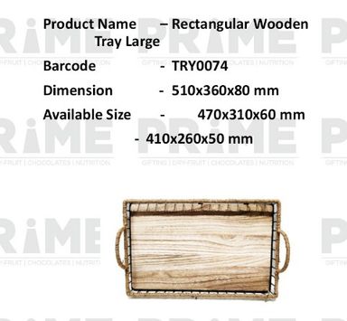 Rectangular Wooden Tray Large