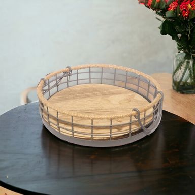 Round Wooden Tray Size -1