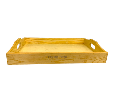 Brown Rectangular Pinewood Tray Medium