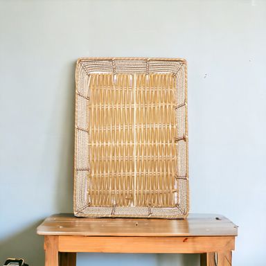 Marble paper Weaved Rattan Rectangle Tray