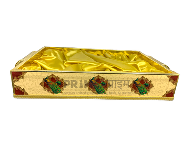 Golden Rectangular Gift Hamper Tray