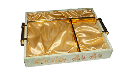 Golden Rectangular Gift Hamper Tray