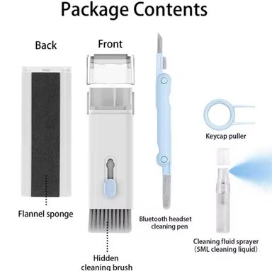 Nettoyeur 7-en-1 Multifonction – Pour Claviers, Écrans, Écouteurs et Plus 