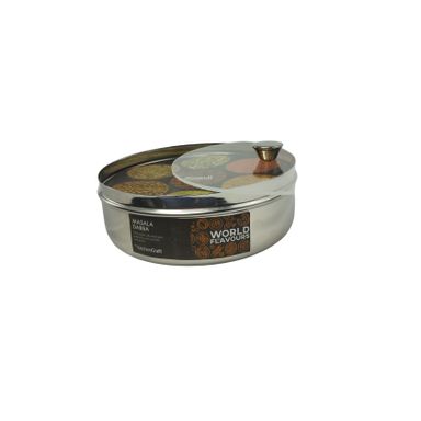 KitchenCraft World of Flavours Masala Dabba de acero inoxidable