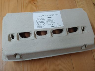 18 large free range eggs (>51g)