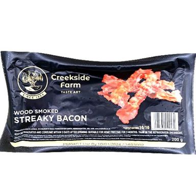 Creekside Farm Wood Smoked Streaky Bacon 200g