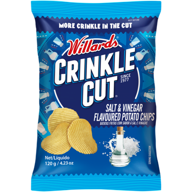 Willards Crinkle Cut Salt & Vinegar Flavour 120g