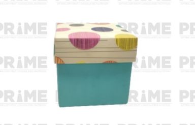 Green White Square Gift Box 13x10x10 cm