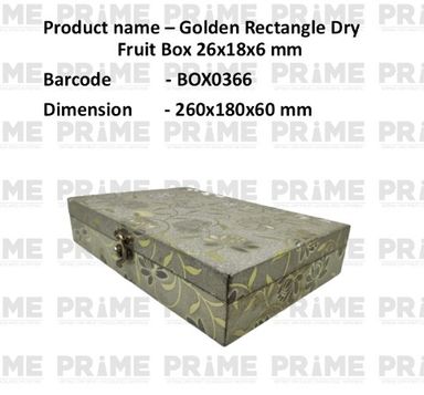 Golden Rectangle Dryfruit Box 26x18x6 cm