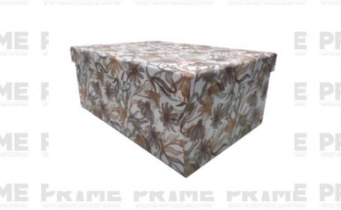 White Floral Rectangular Hardpaper Gift Box (size 10)