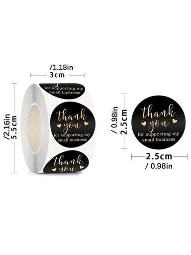 100 pcs Adhesive Stickers Labels "Thank You"