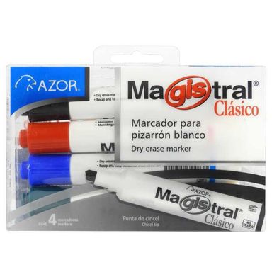 Marcador Para Pizarron Blanco Magistral 4pza. punta cincel