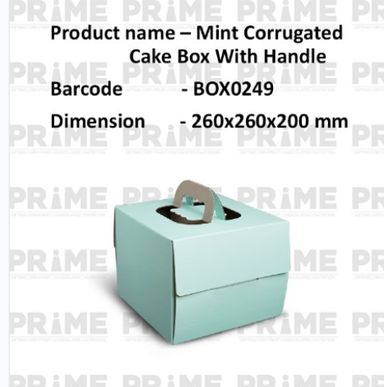 Mint Corrugated CakeBox With Handle