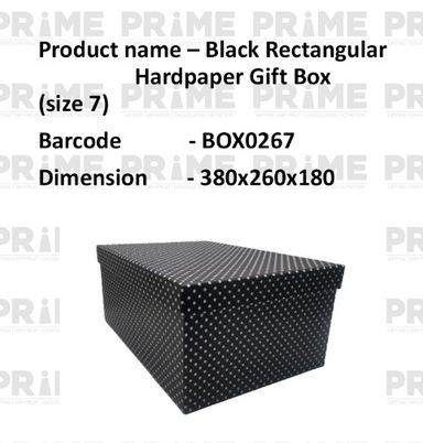 Black Rectangular Hardpaper Gift Box (size 7)