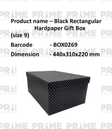 Black Rectangular Hardpaper Gift Box (size 9)