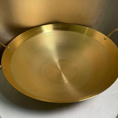 Gold Honeycomb Full Stainless-Steel Wok 40cm Large CODE: K110