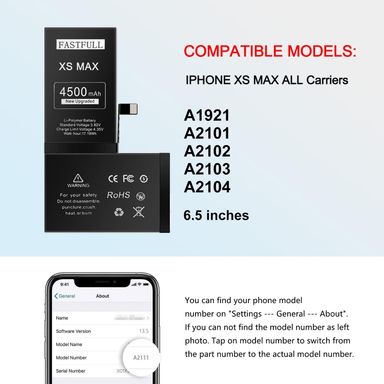 Batterie pour iPhone XS Max Réparation à domicile (installation à domicile)