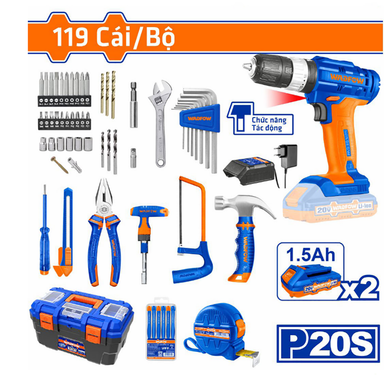 Set de scule si unelte 119buc. Wadfow WDT1B119