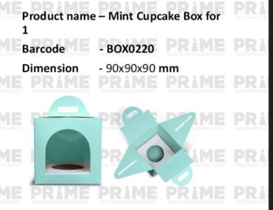 Mint Cupcake Box for 1