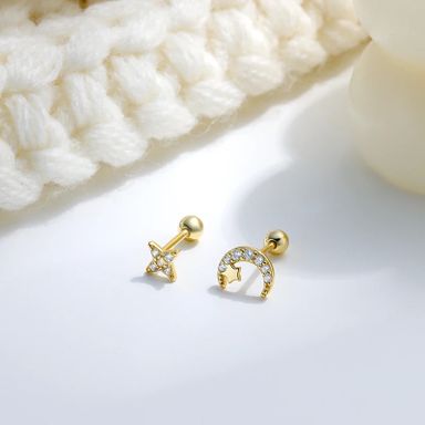 Luna Star & Moon Stud Earrings