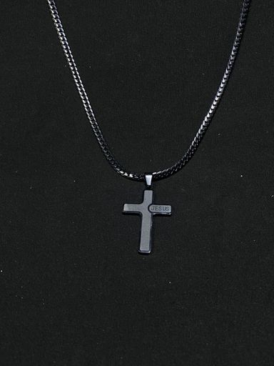  Black Cross Pendant Necklace