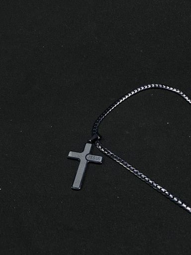  Black Cross Pendant Necklace