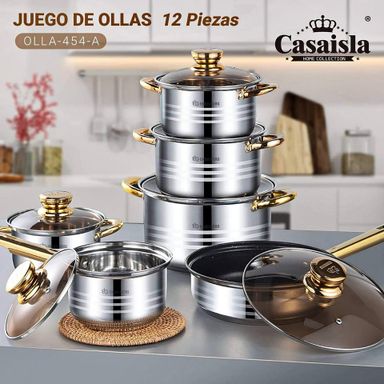 Juego de Ollas de 12 Piezas con Tapas