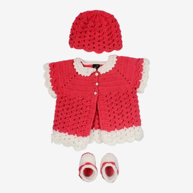 Rosebud Baby Cardigan Set