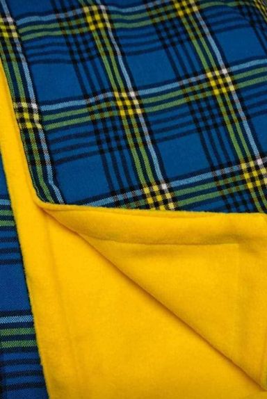 Maasai Fleece Blanket (Blue blended with Yellow Fleece) 