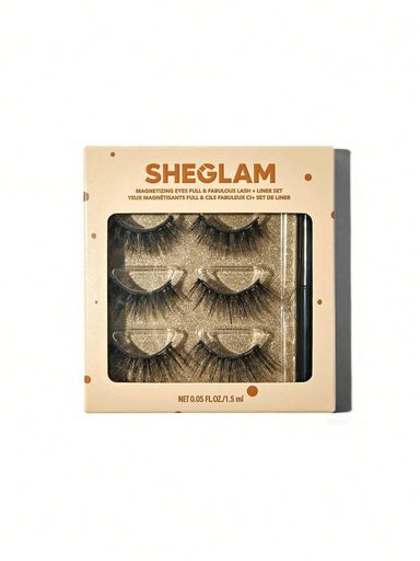 SHEGLAM Magnetizing Eyelashes & Eyeliner Kit - Full & Fabulous Black