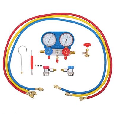 Manomètre de pression à Double Valve, Kit d'outils de Diagnostic de réparation pour climatisation de voiture