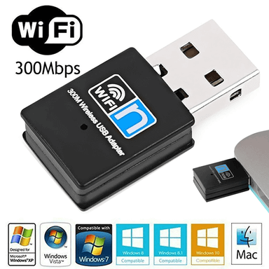 Adaptador De Rede Wifi Usb Plug In Play Wireless 300mbps