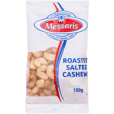 Messaris Roasted Salted Cashews 100g