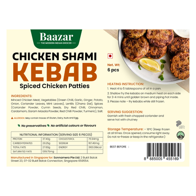 BAAZAR Chicken Shami Kebab 6pcs